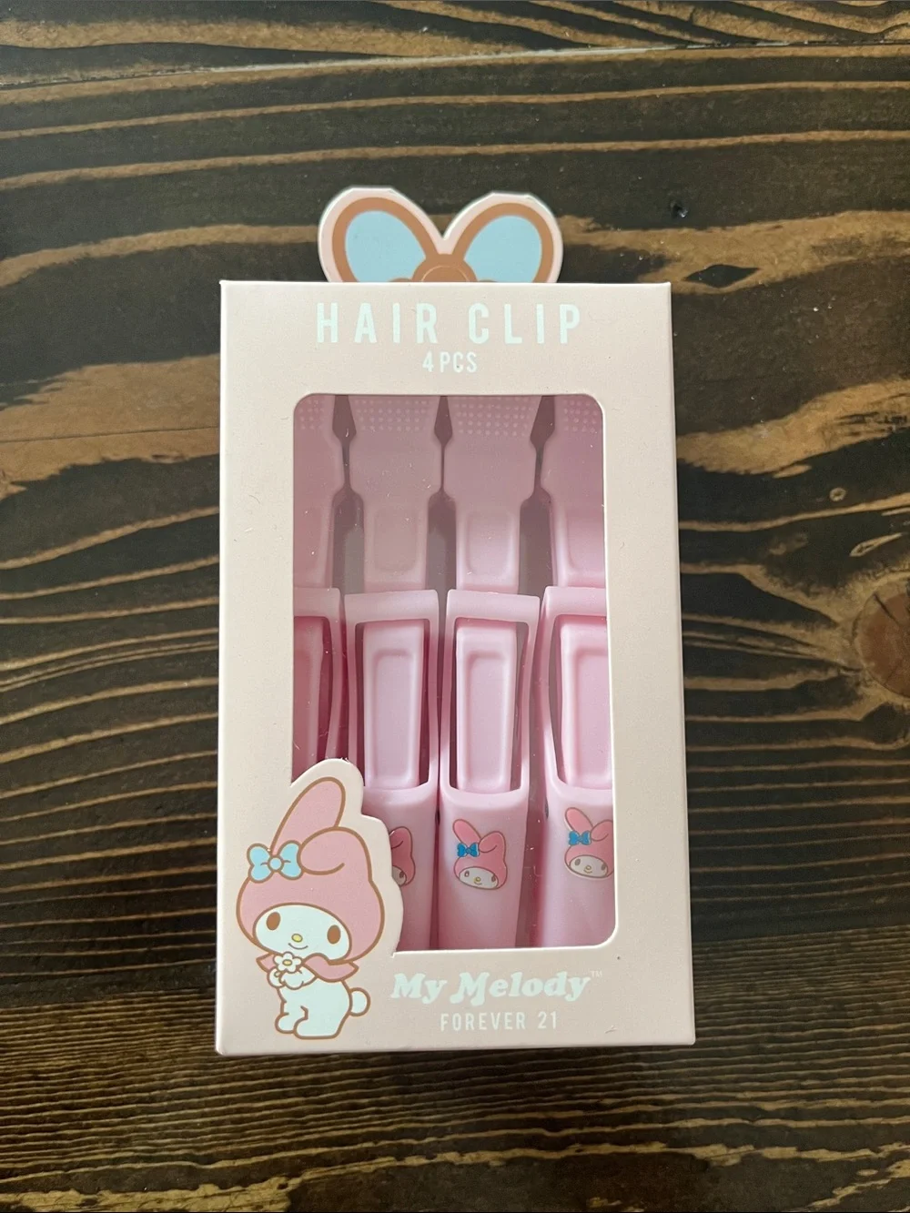 Hello Kitty My Melody Pink Hair Clips 4-Pack